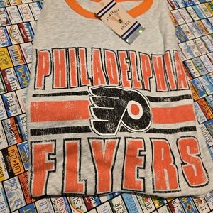 NHL Philadelphia Flyers Men’s Short Sleeve Sport Gray-Orange Shirt-Size XLarge